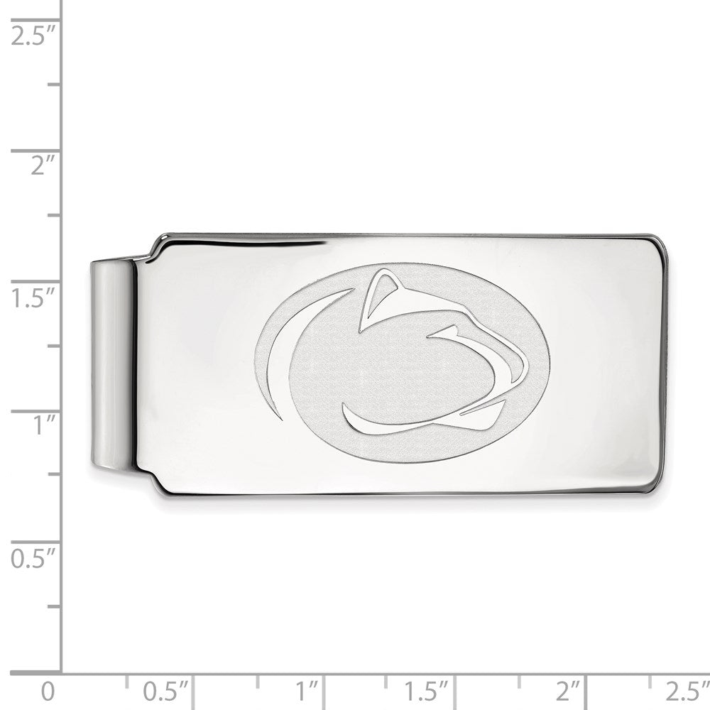 Sterling Silver Rhodium-plated Penn State University Money Clip