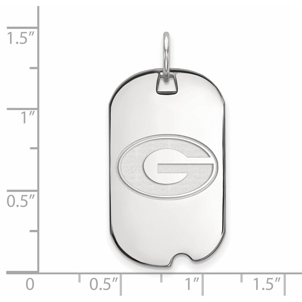 Sterling Silver Rhodium-plated University of Georgia Small Dog Tag