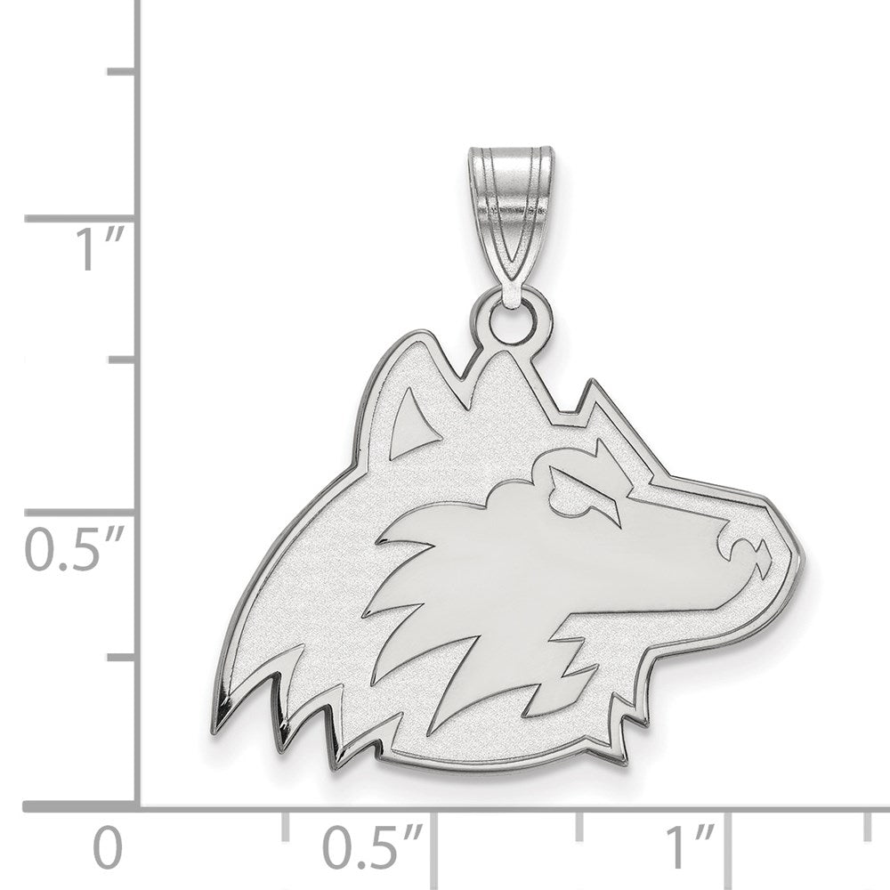 Sterling Silver Rhodium-plated Northern Illinois University Large Pendant