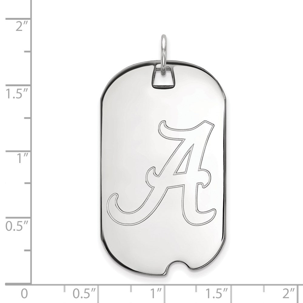 Sterling Silver Rhodium-plated University of Alabama Large Dog Tag