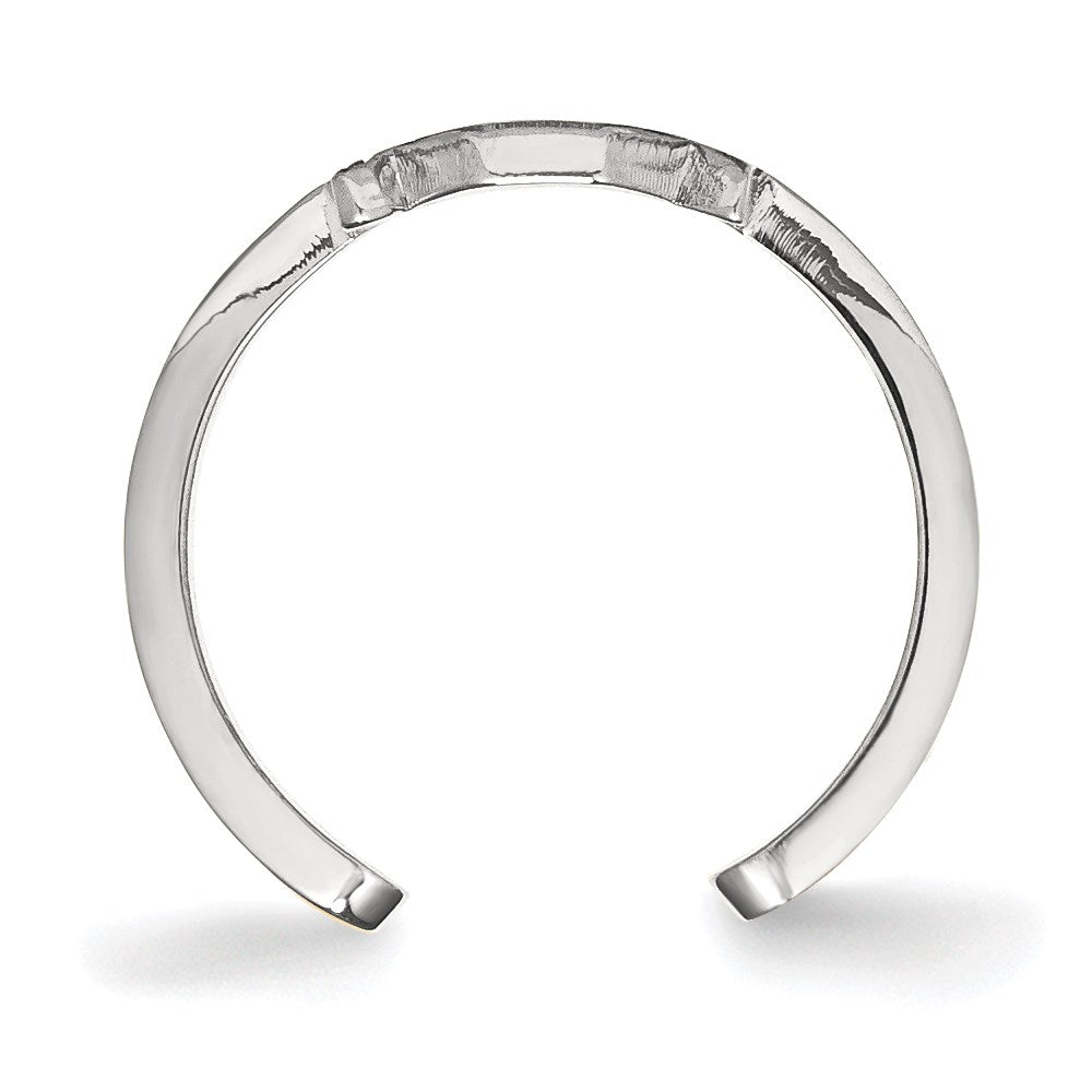 Sterling Silver Rhodium-plated Ohio State University Toe Ring