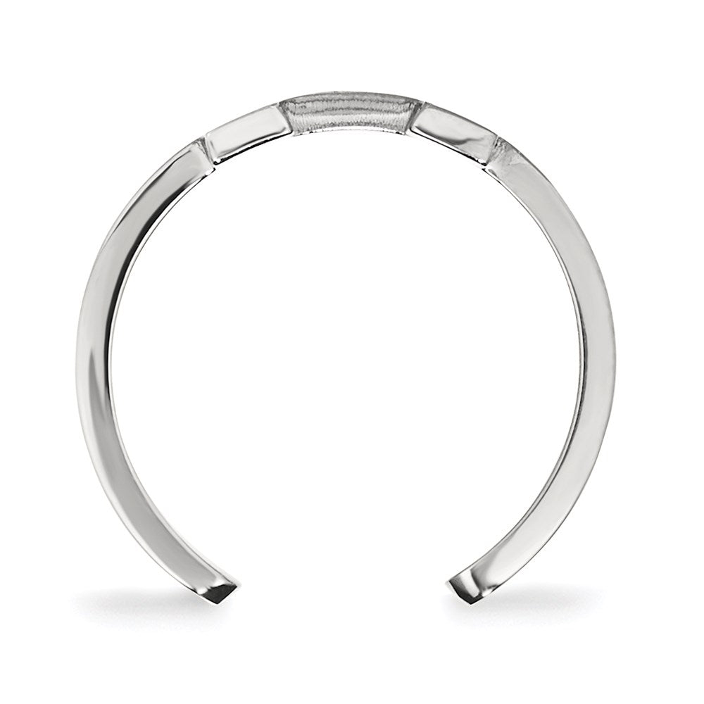 Sterling Silver Rhodium-plated University of Miami Toe Ring