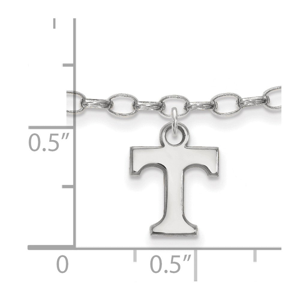 Sterling Silver Rhodium-plated University of Tennessee Anklet