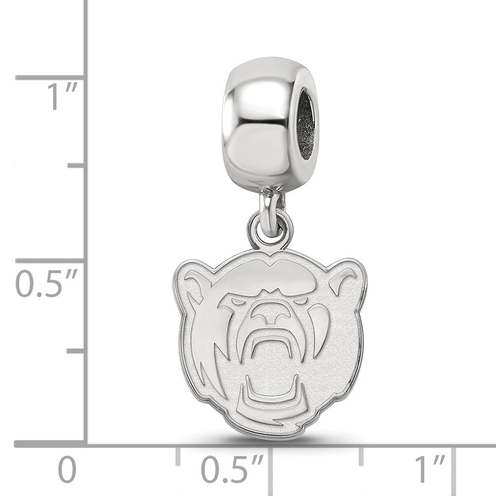 Sterling Silver Rhodium-plated Baylor University Small Dangle Bead