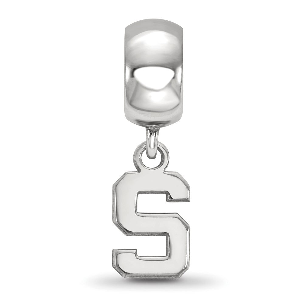 Sterling Silver Rhodium-plated Michigan State U. XS Dangle Bead