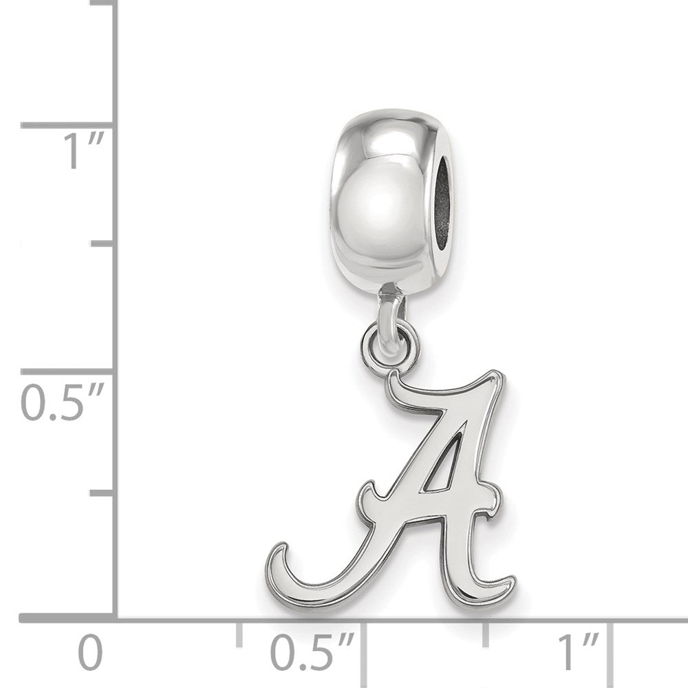 Sterling Silver Rhod-plated University of Alabama Small Dangle Bead