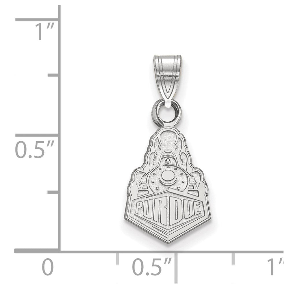 Sterling Silver Rhodium-plated Purdue Univ. Small Pendant