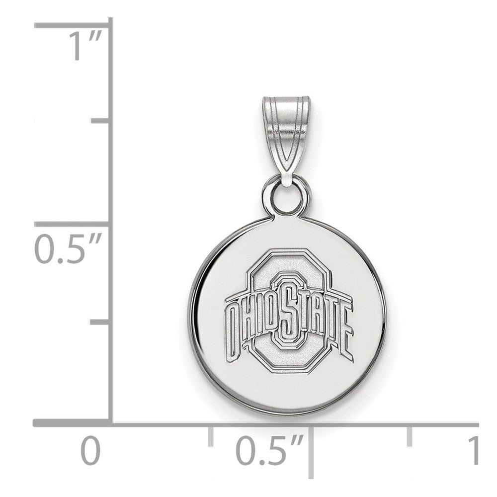 10K White Gold Ohio State University Small Disc Pendant