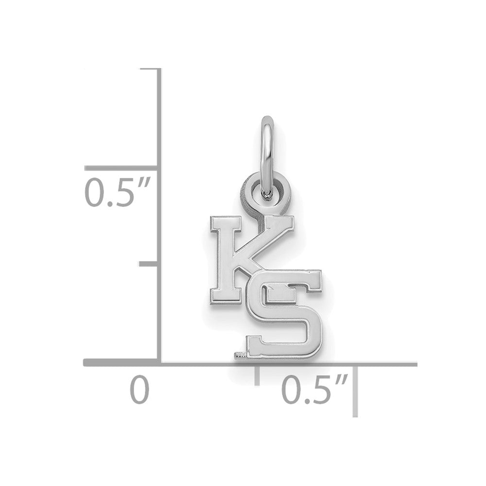 Sterling Silver Rhodium-plated Kansas State University XS Pendant