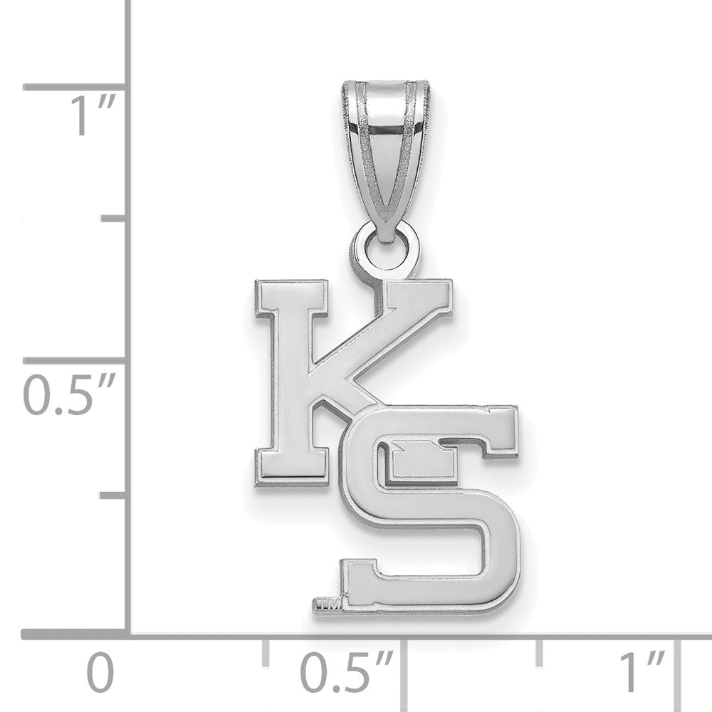 Sterling Silver Rhodium-plated Kansas State University Medium Pendant