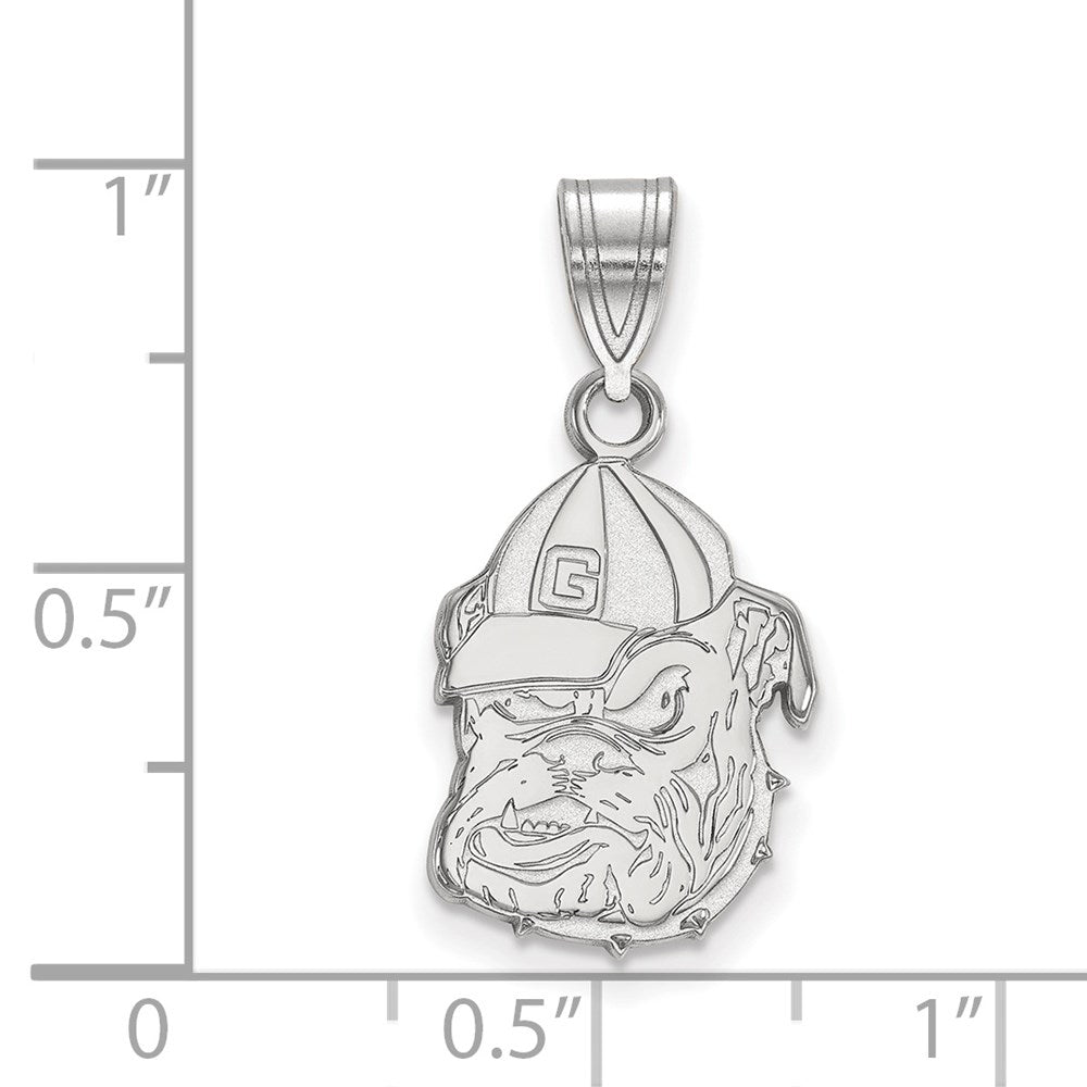 Sterling Silver Rhodium-plated University of Georgia Medium Pendant