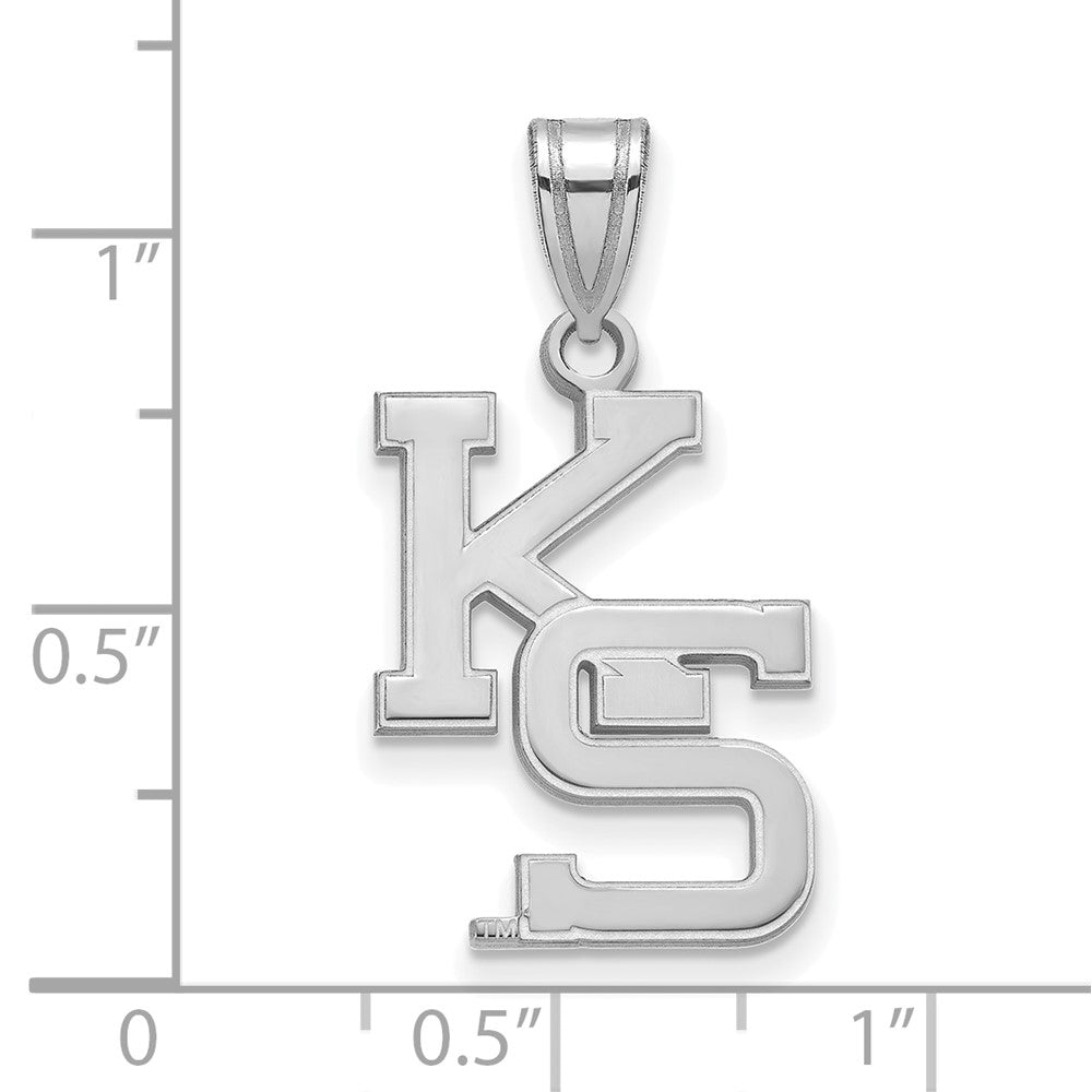 Sterling Silver Rhodium-plated Kansas State University Large Pendant