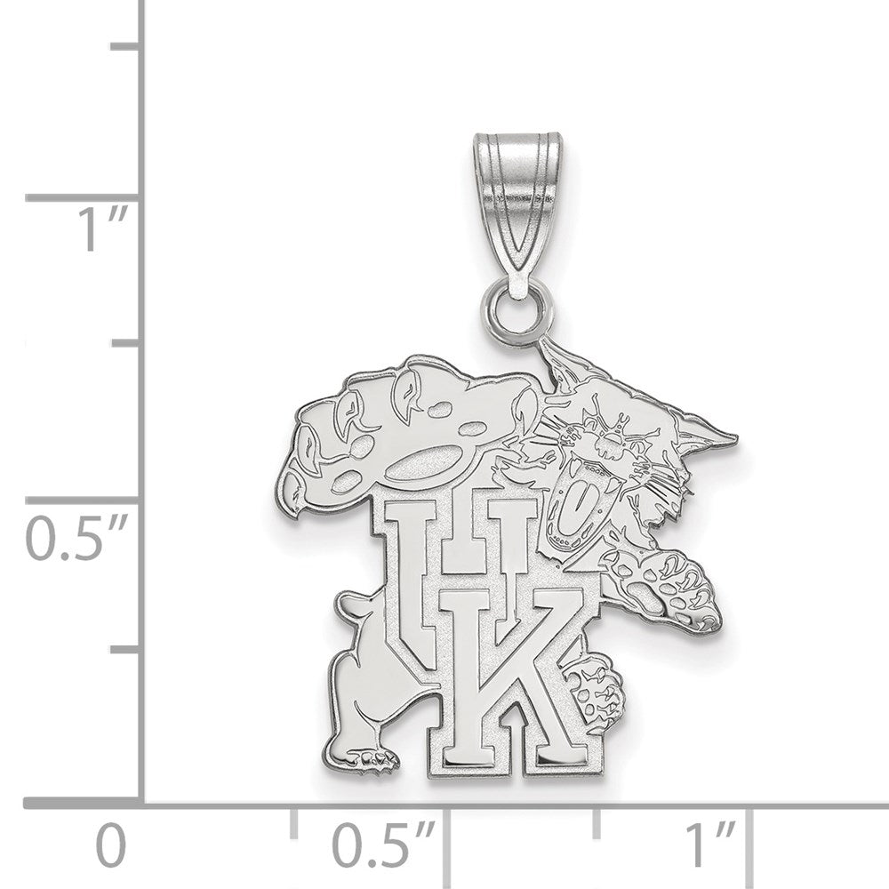 Sterling Silver Rhodium-plated University of Kentucky Large Pendant