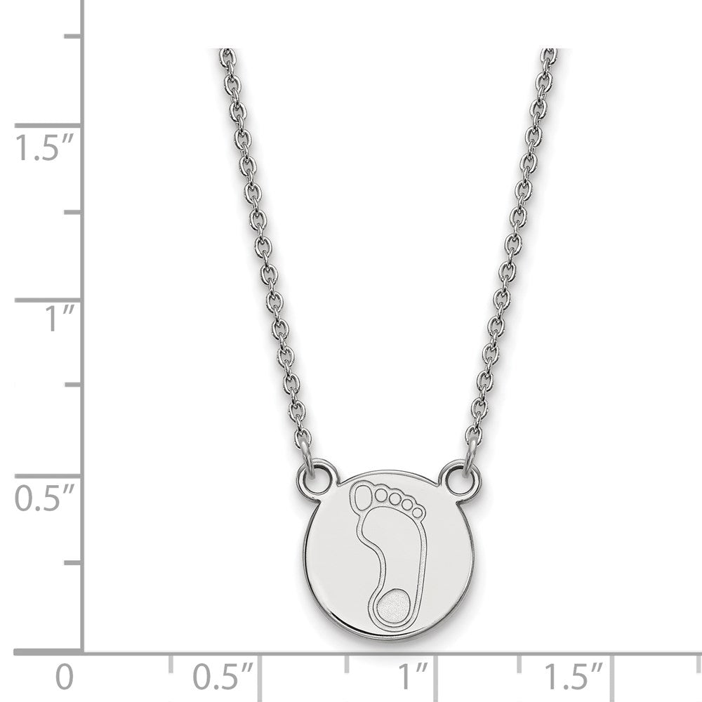 Sterling Silver Rhodium-plated U. of North Carolina Small Disc Necklace
