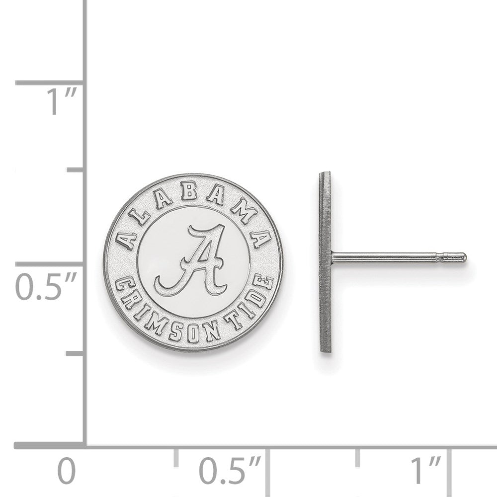 Sterling Silver Rhodium-plated University of Alabama Small Post Earrings