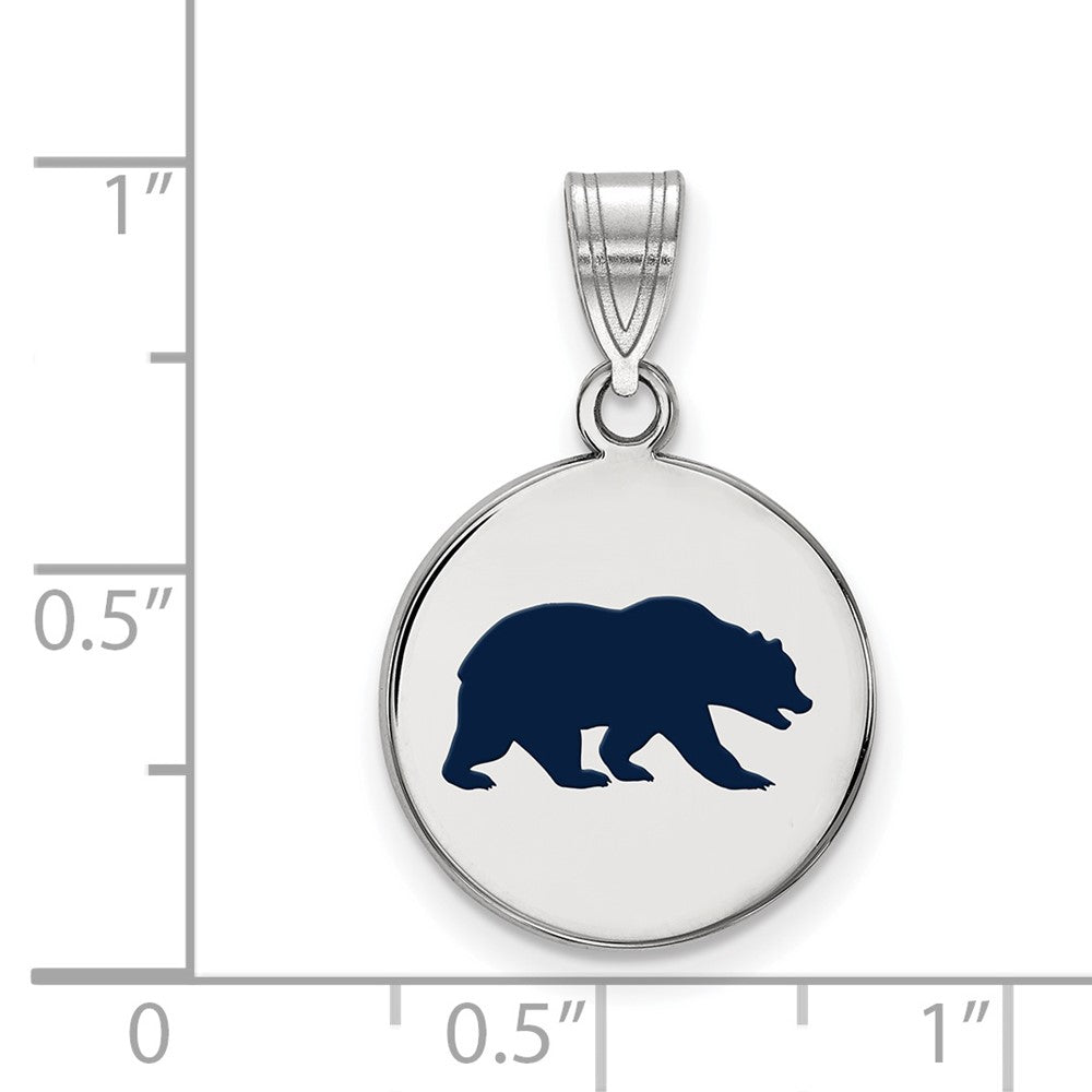 Sterling Silver Rhodium-plated U. of California Berkeley Enamel Pendant
