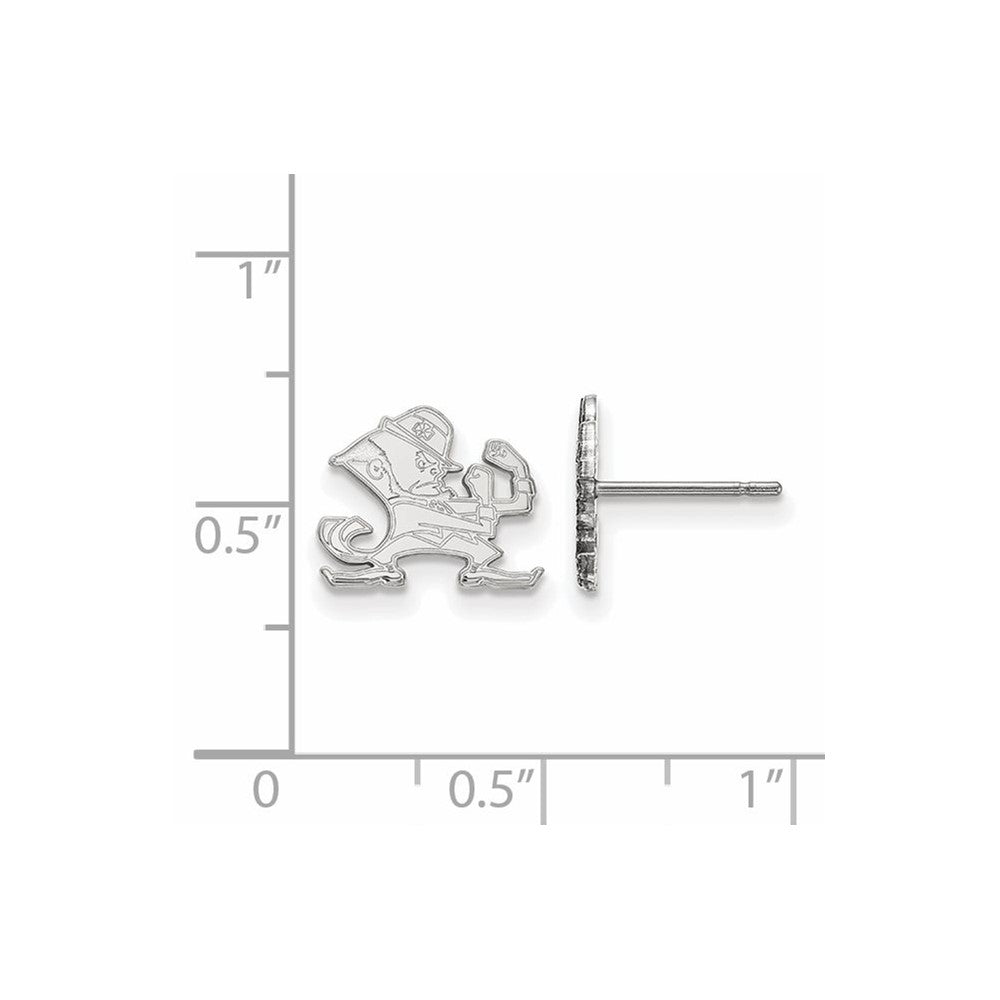 Sterling Silver Rhodium-plated Univ. of Notre Dame XS Post Earrings