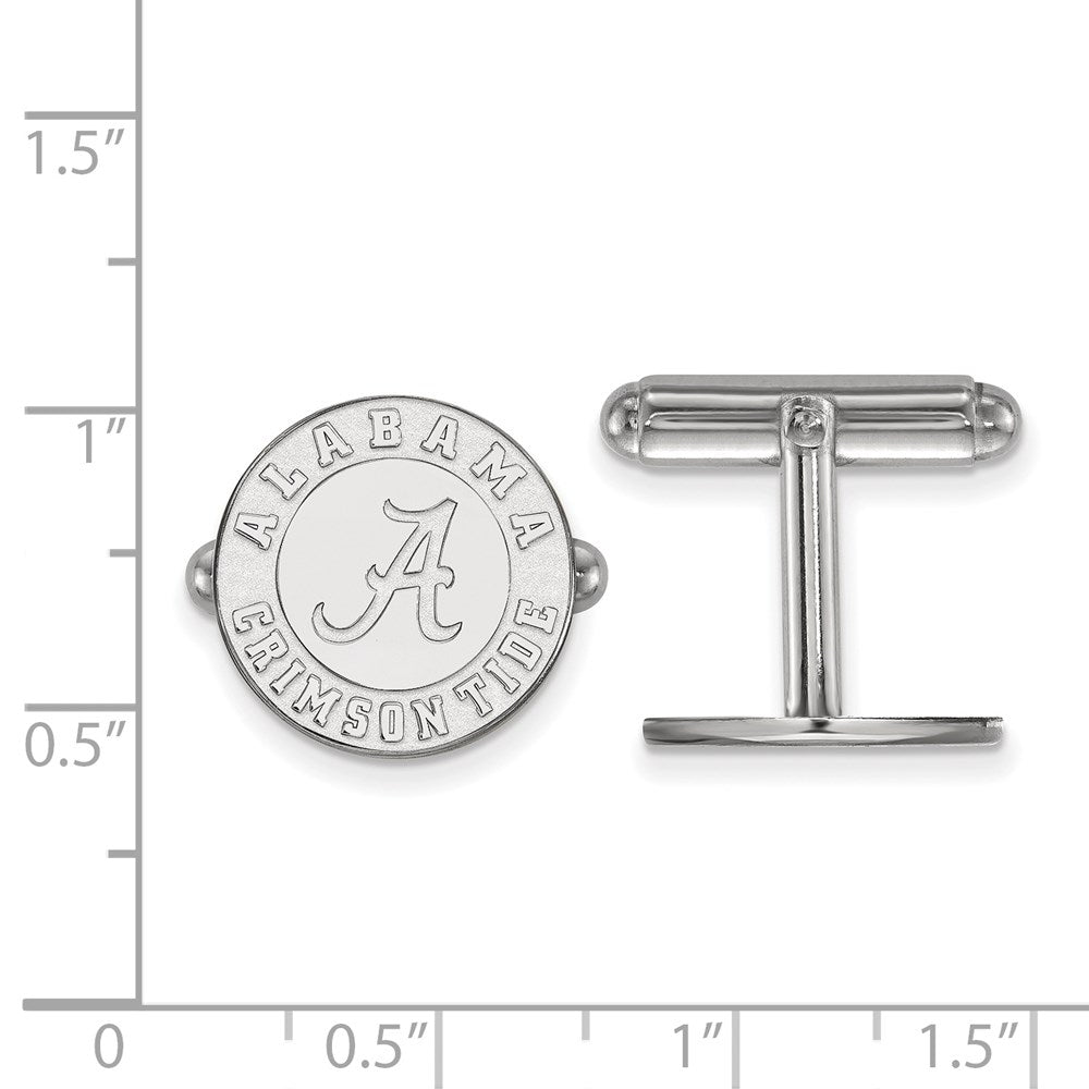 Sterling Silver Rhodium-plated University of Alabama Cuff Links