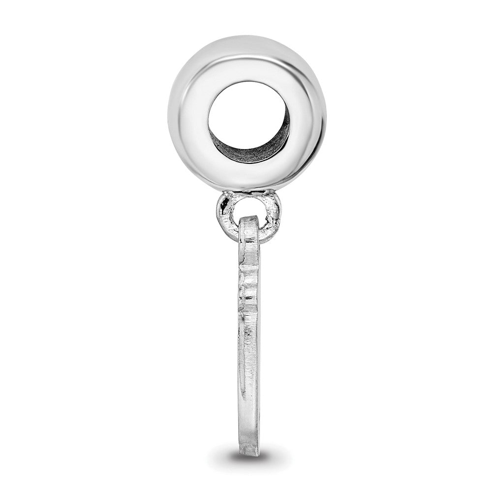 Sterling Silver Rhodium-plated U. of N. Carolina Small Dangle Bead