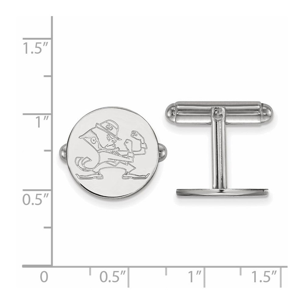 Sterling Silver Rhodium-plated University of Notre Dame Cuff Links