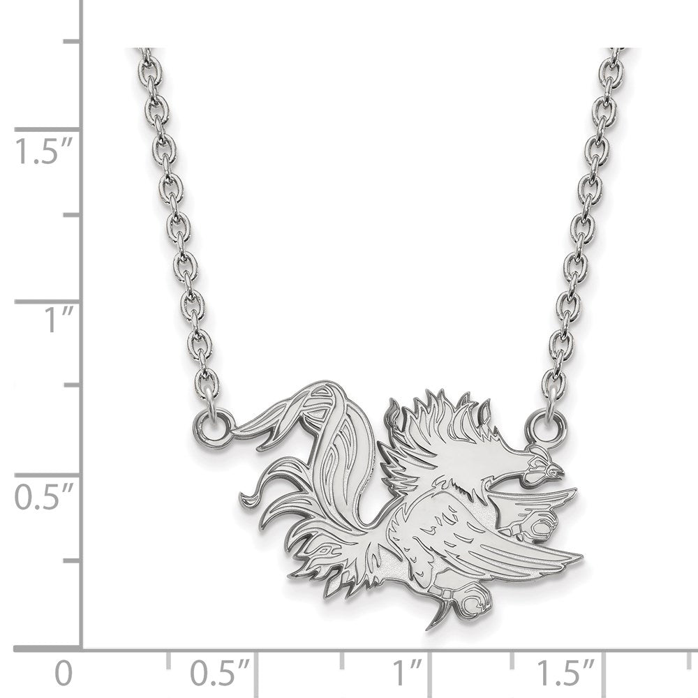 Sterling Silver Rhodium-plated U. of So. Carolina Large Pendant Necklace