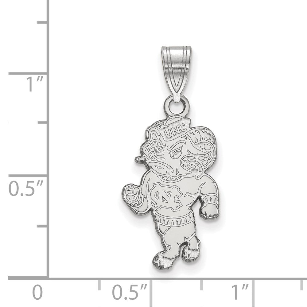 Sterling Silver Rhodium-plated Univ. of North Carolina Large Pendant