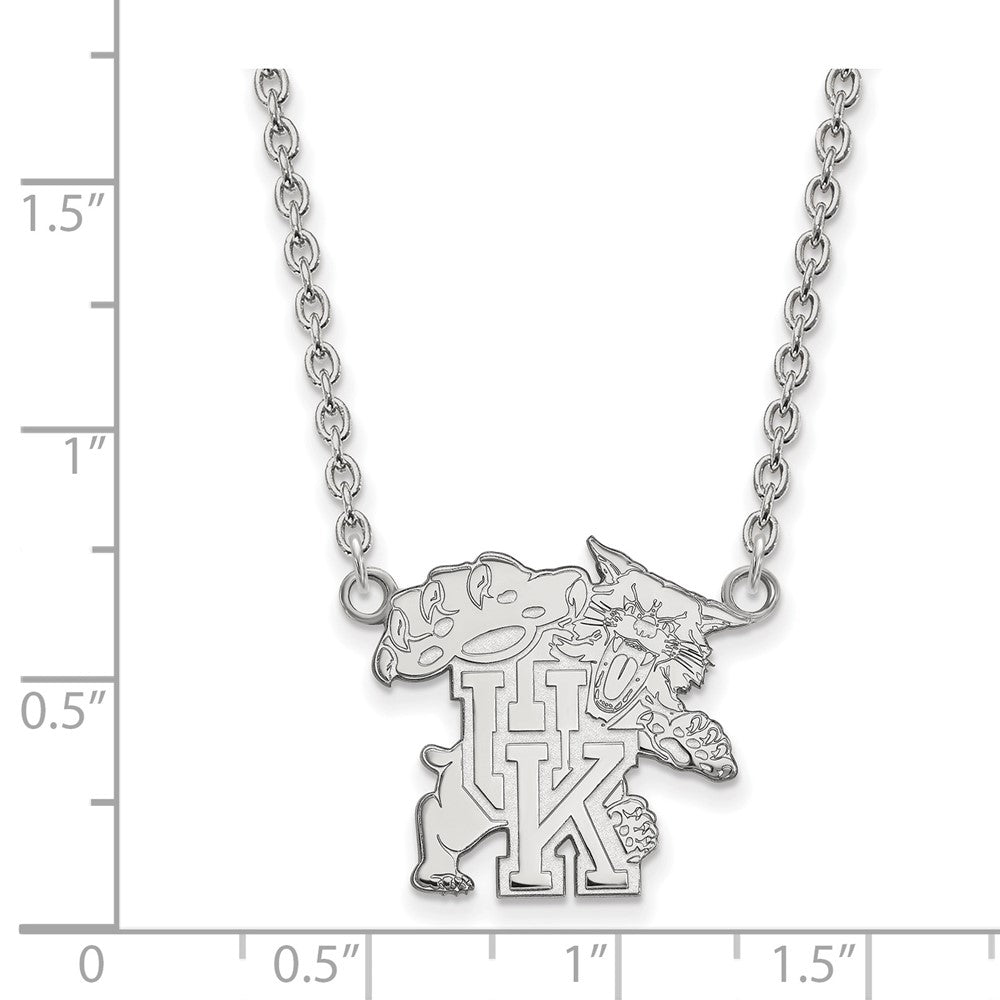 Sterling Silver Rhodium-plated U. of Kentucky Large Pendant Necklace