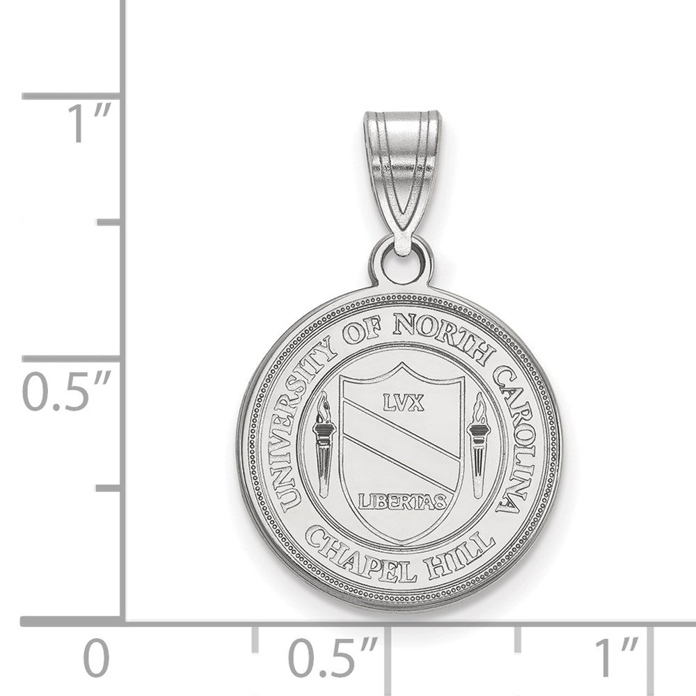 Sterling Silver Rhodium-plated U. of North Carolina Medium Crest Pendant