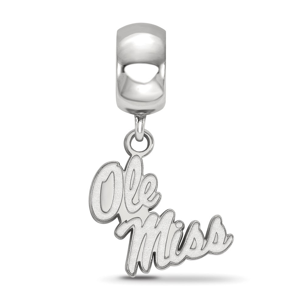 Sterling Silver Rhodium-plated U. of Mississippi Small Dangle Bead