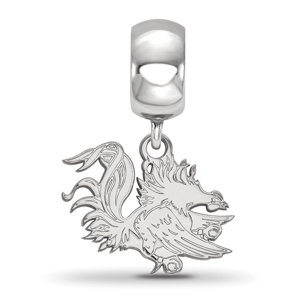 Sterling Silver Rhodium-plated U. of South Carolina Small Dangle Bead