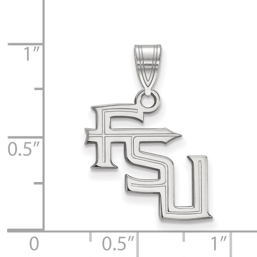 14K White Gold Florida State University Medium Pendant