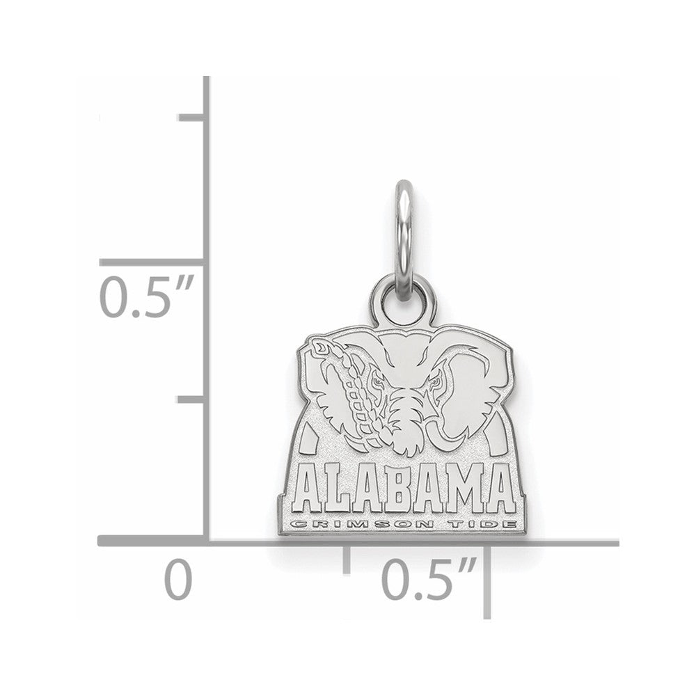 Sterling Silver Rhodium-plated University of Alabama XS Pendant