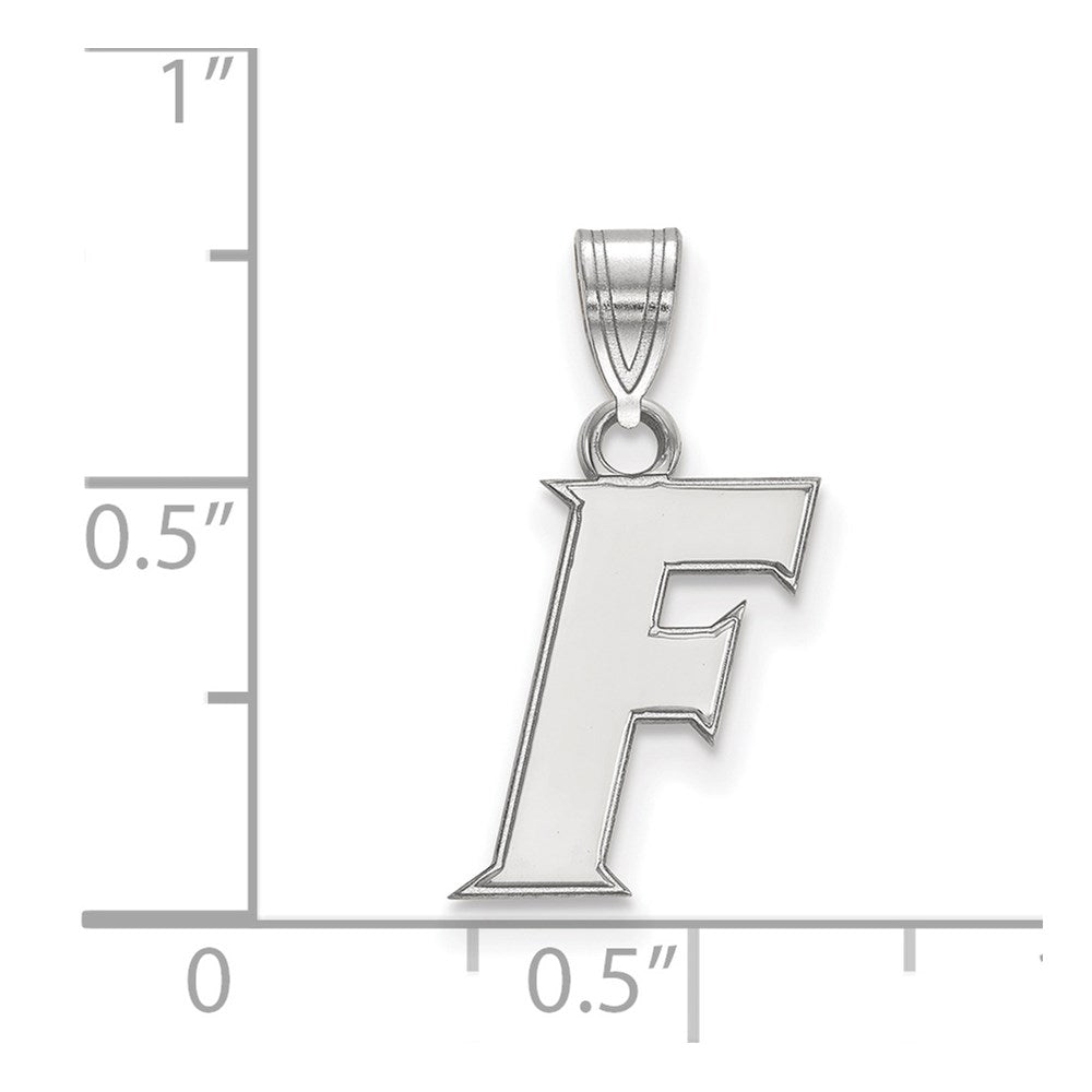 Sterling Silver Rhodium-plated University of Florida Small Pendant