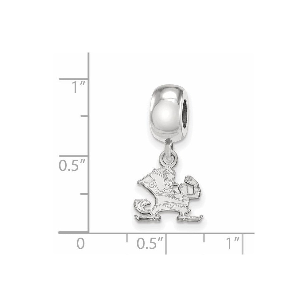 Sterling Silver Rhodium-plated U. of Notre Dame XS Dangle Bead