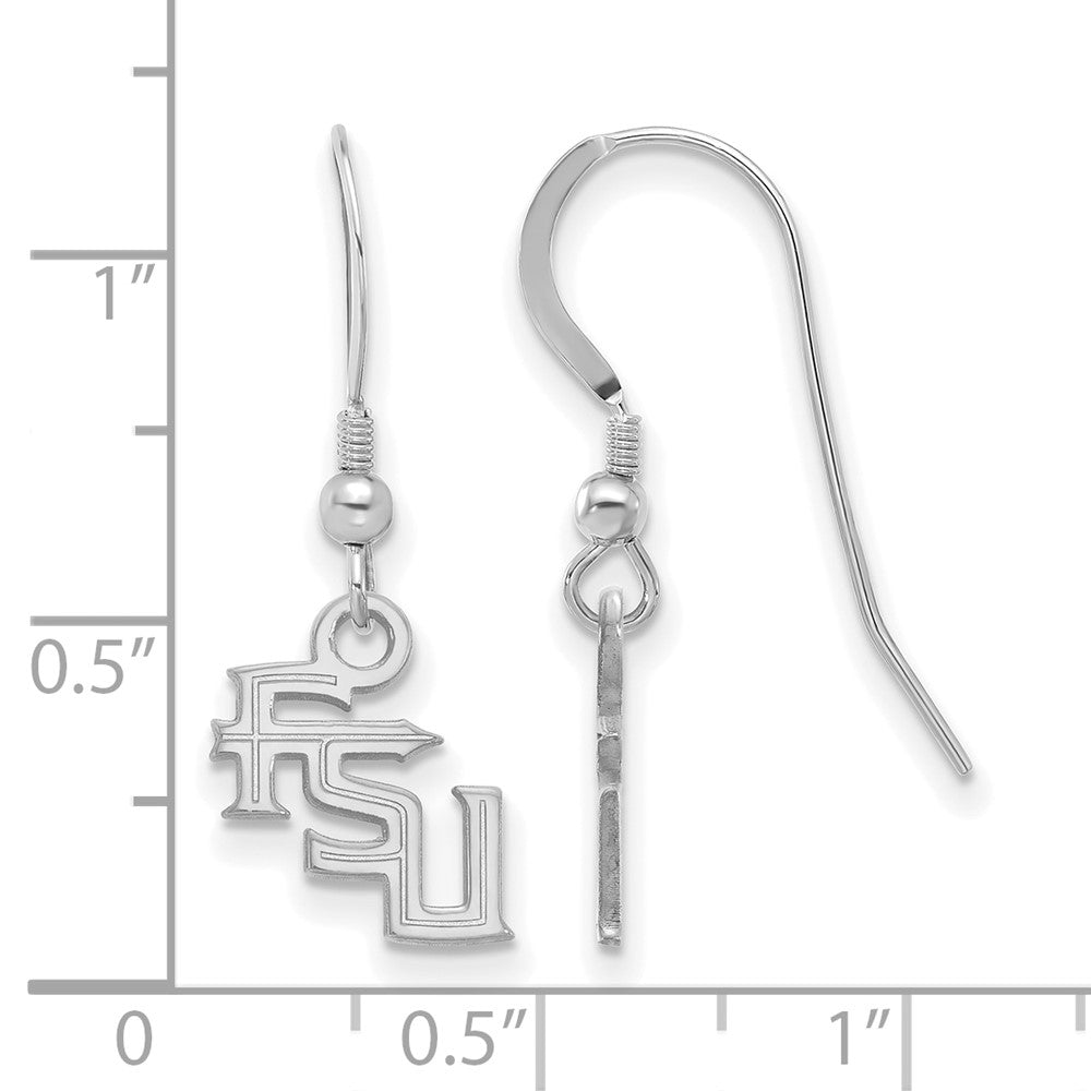 Sterling Silver Rhodium-plated Florida State Univ. XS Dangle Earrings