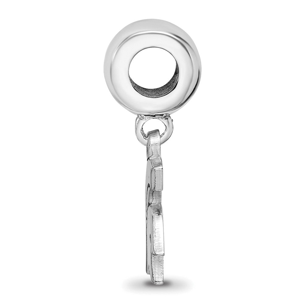 Sterling Silver Rhodium-plated Michigan State U. Small Dangle Bead