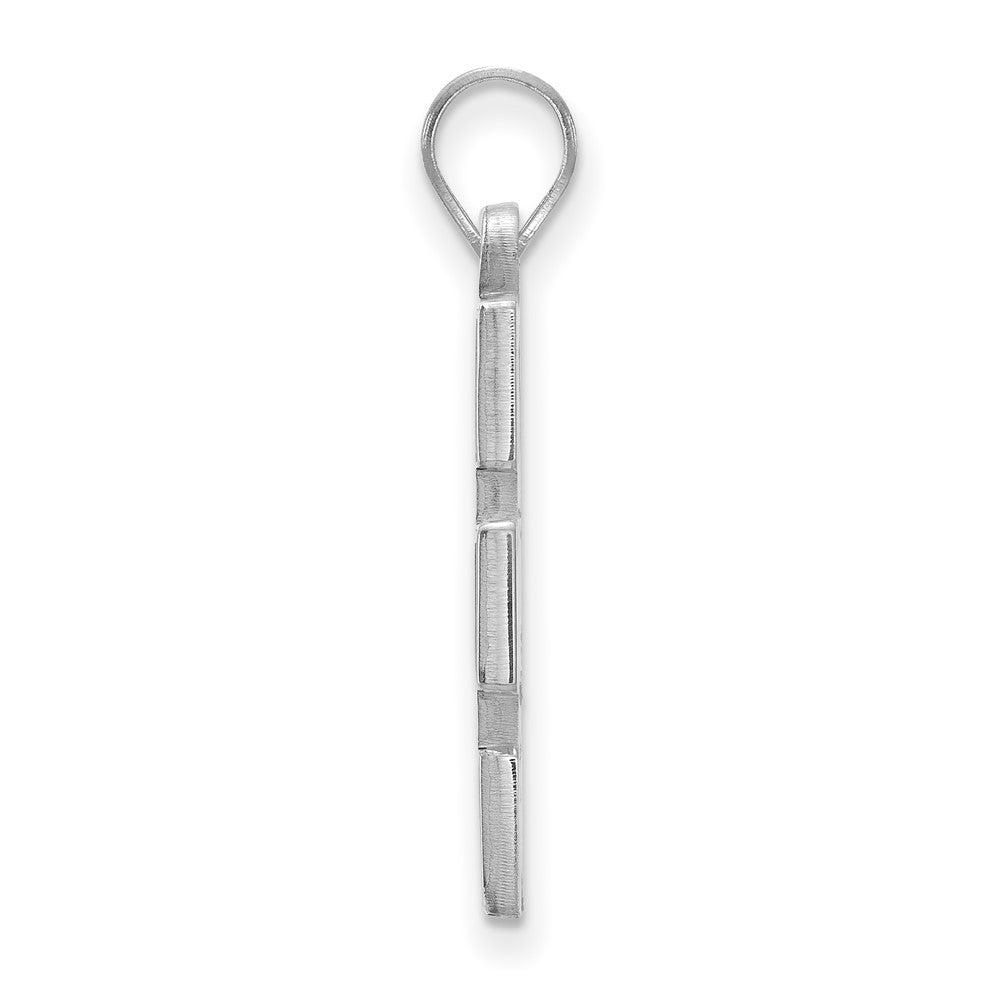 Sterling Silver Rhodium-plated U. of Michigan Large Enamel Pendant