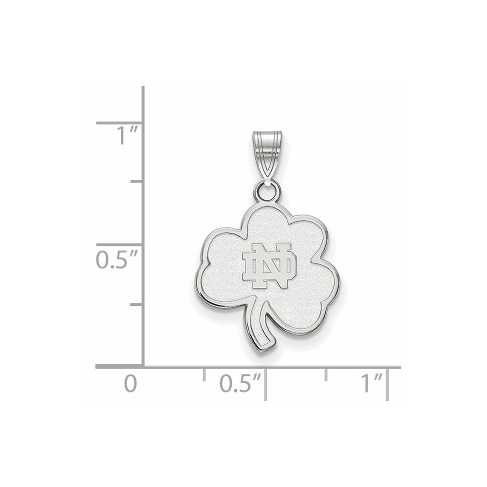 Sterling Silver Rhodium-plated U. of Notre Dame Medium Pendant