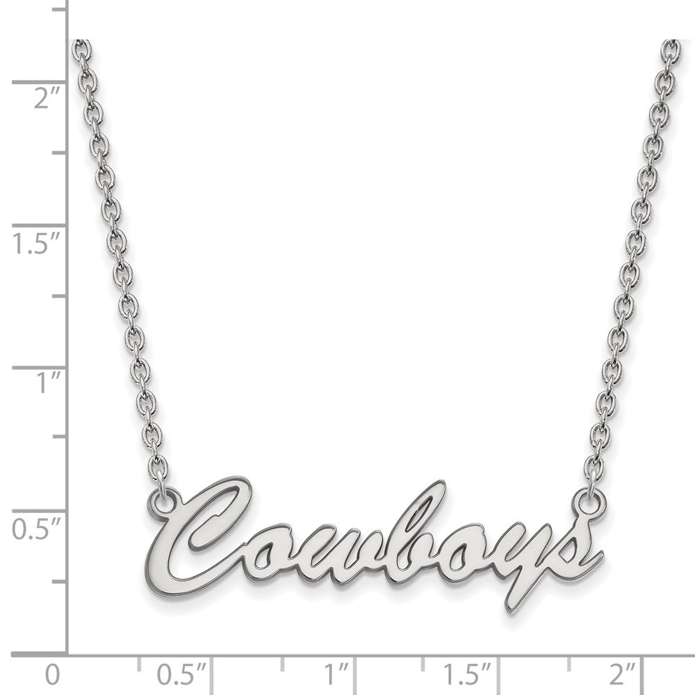 Sterling Silver Rhodium-plated Oklahoma State U. Cowboys Necklace