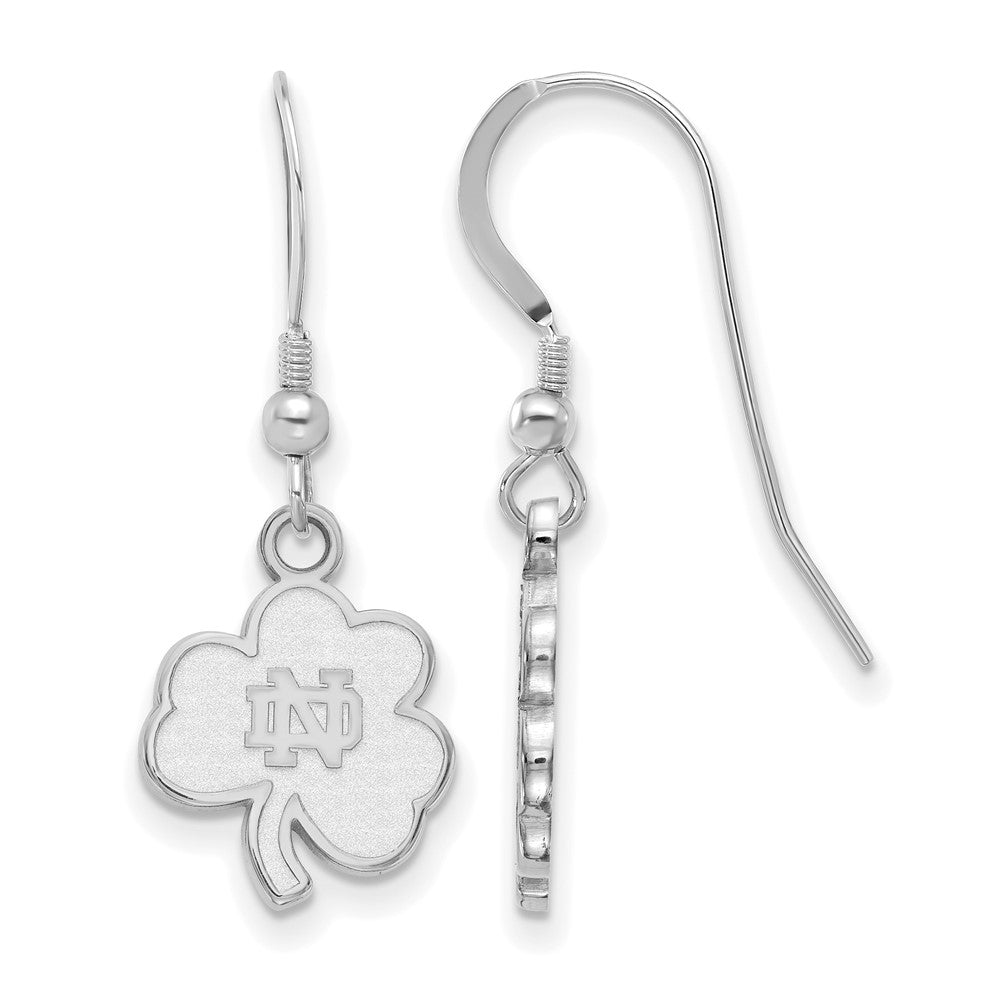 Sterling Silver Rhodium-plated U. of Notre Dame Small Dangle Earrings