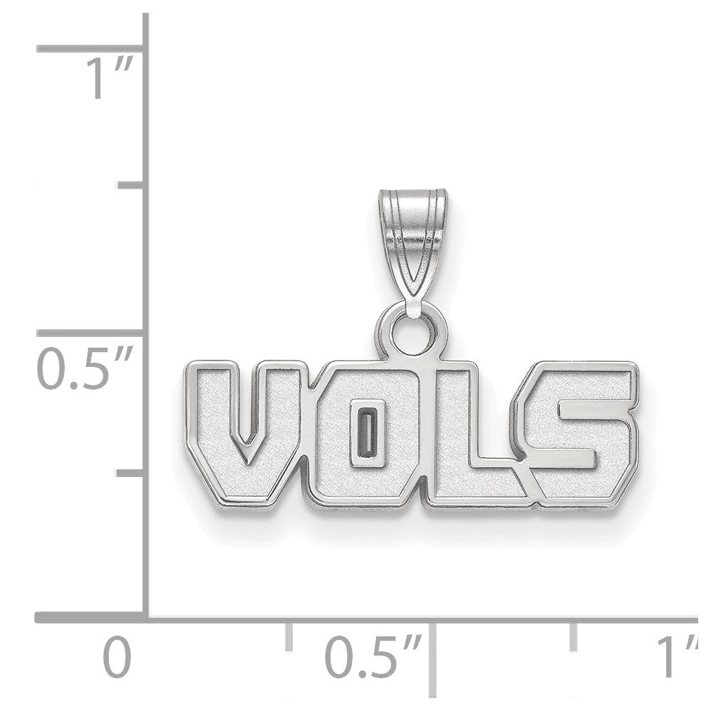 Sterling Silver Rhodium-plated University of Tennessee Small Pendant