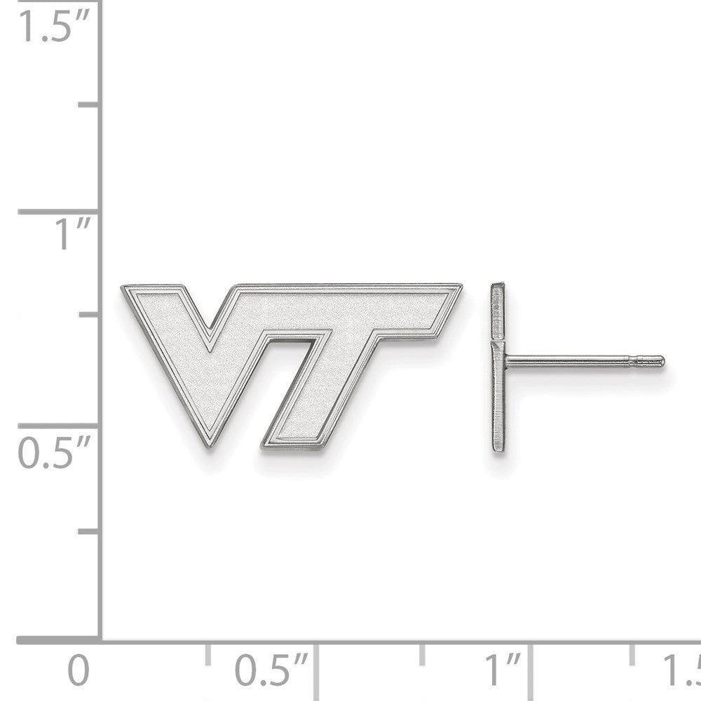 Sterling Silver Rhodium-plated Virginia Tech XS Post Earrings