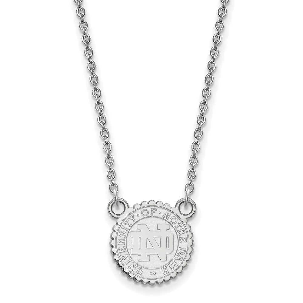 Sterling Silver Rhodium-plated U. of Notre Dame Pendant Necklace