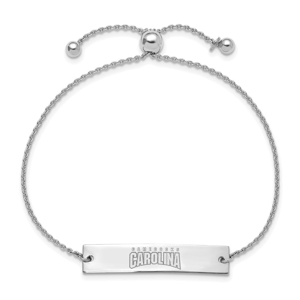 Sterling Silver Rhodium-plated U. of S. Carolina Adjustable Bracelet