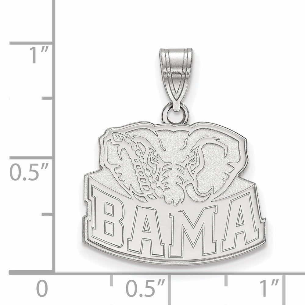 Sterling Silver Rhodium-plated University of Alabama Medium Pendant
