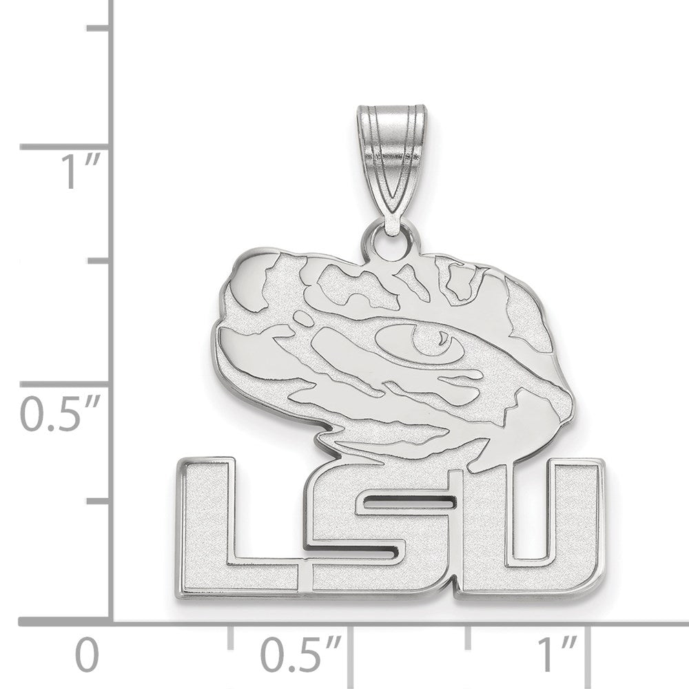 Sterling Silver Rhodium-plated Louisiana State U. Large Pendant