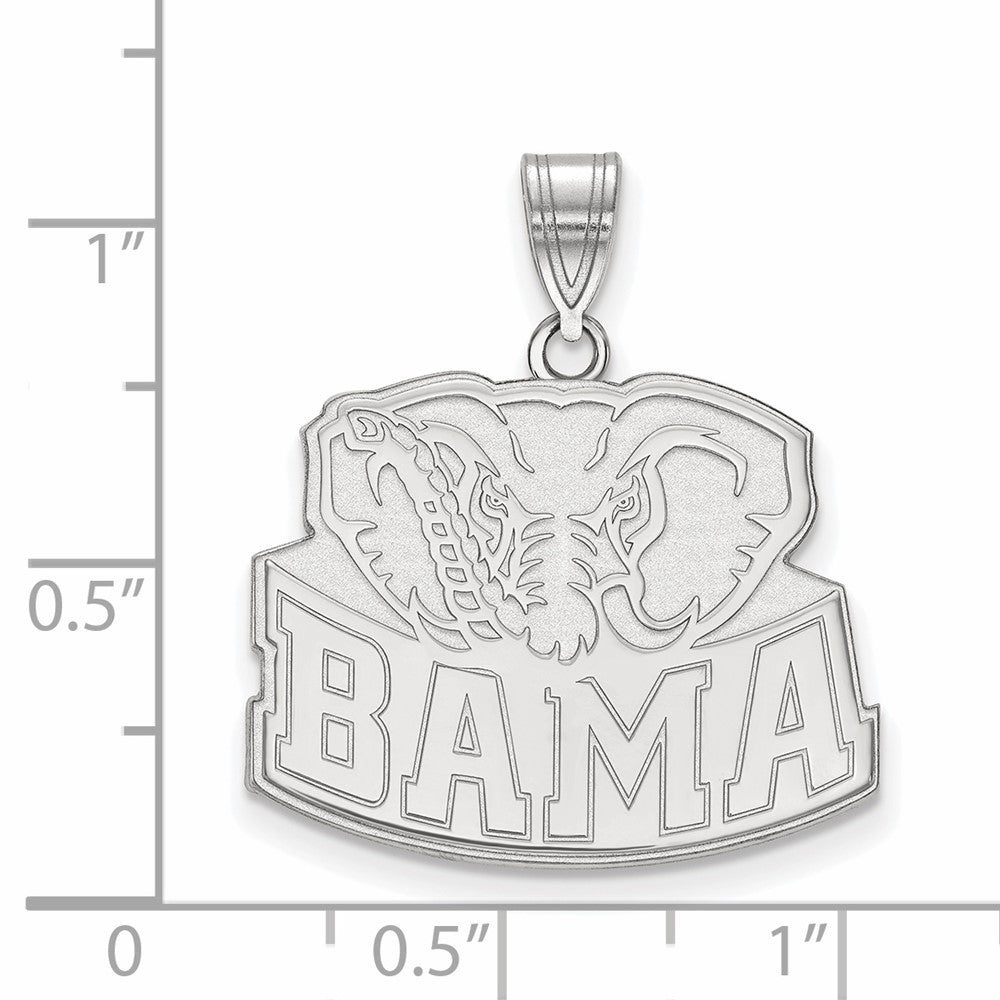 Sterling Silver Rhod-plated University of Alabama Large Pendant