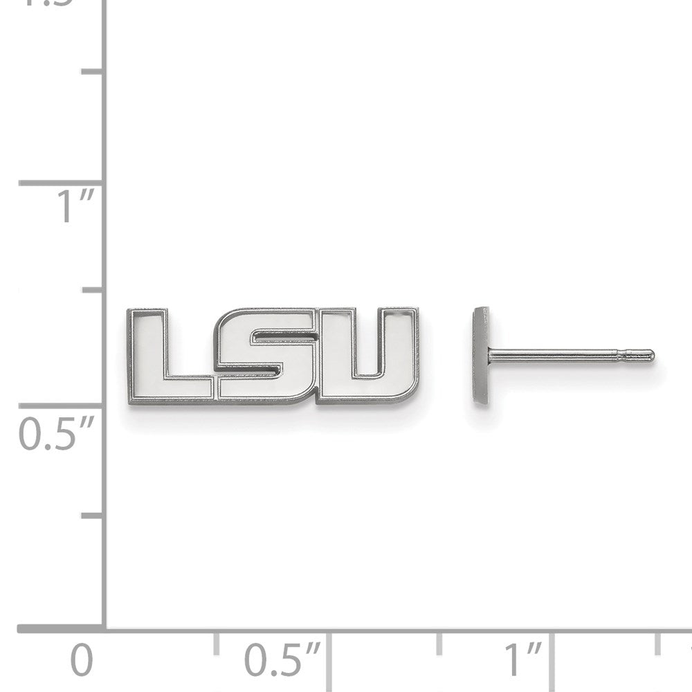 Sterling Silver Rhodium-plated Louisiana State U. XS Post Earrings