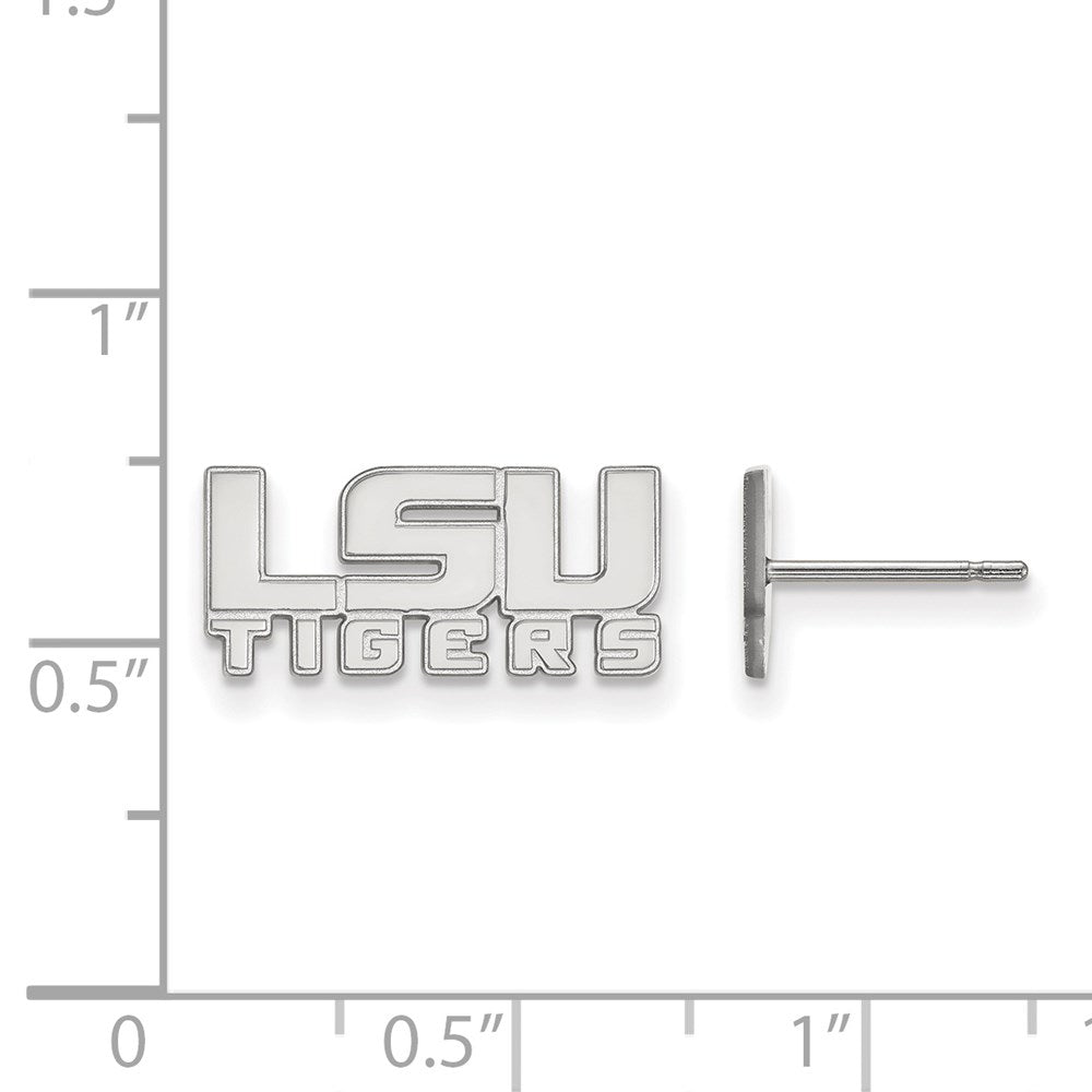 Sterling Silver Rhodium-plated Louisiana State U. XS Post Earrings