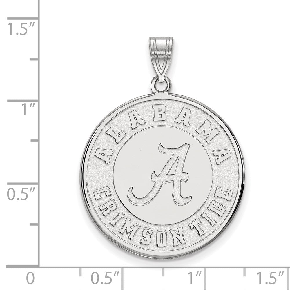 Sterling Silver Rhod-plated University of Alabama XL Disc Pendant